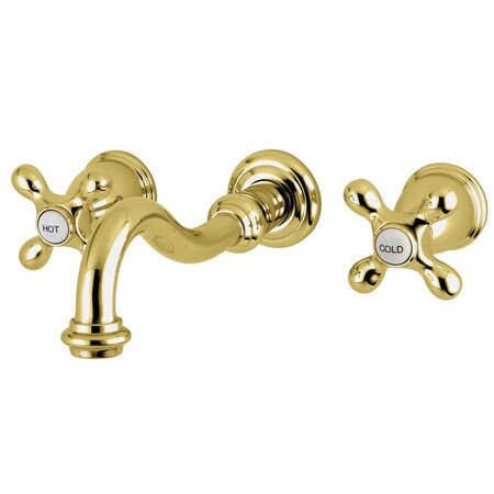Kingston Brass Roman Tub Faucet, Polished Brass, Wall Mount KS3022AX